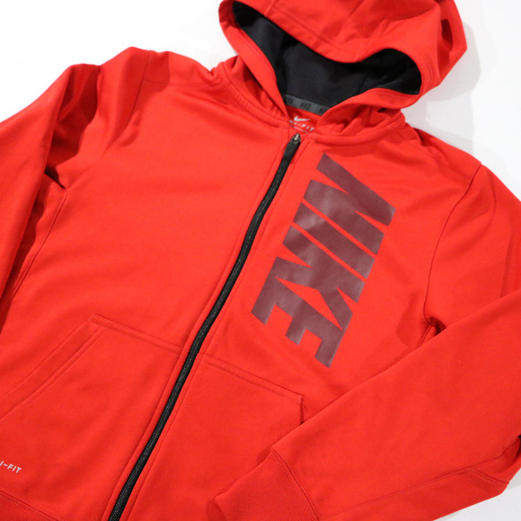 Red Nike Light Hooded Jacket in Boys